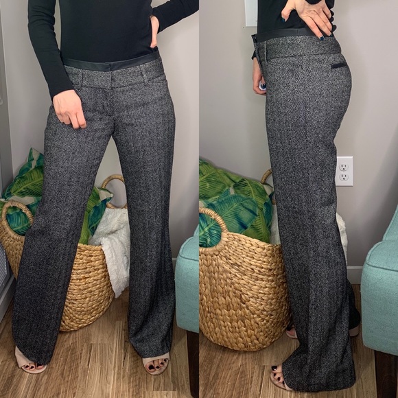 Express Pants - Express Editor Black & White Wool Pants